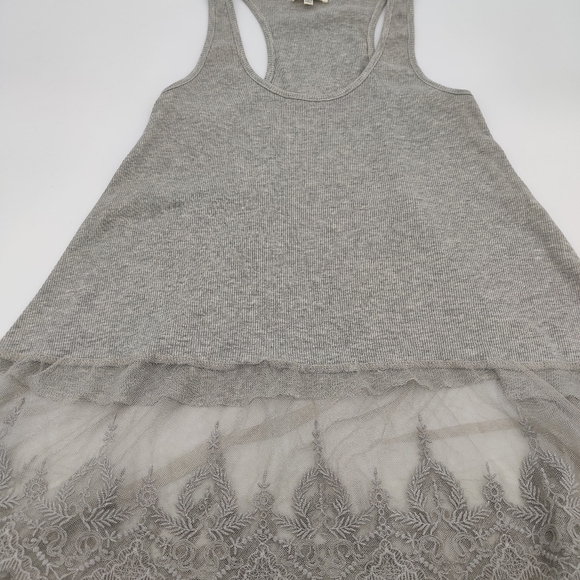 Umgee Grey Lace tunic tank S - Picture 4 of 5
